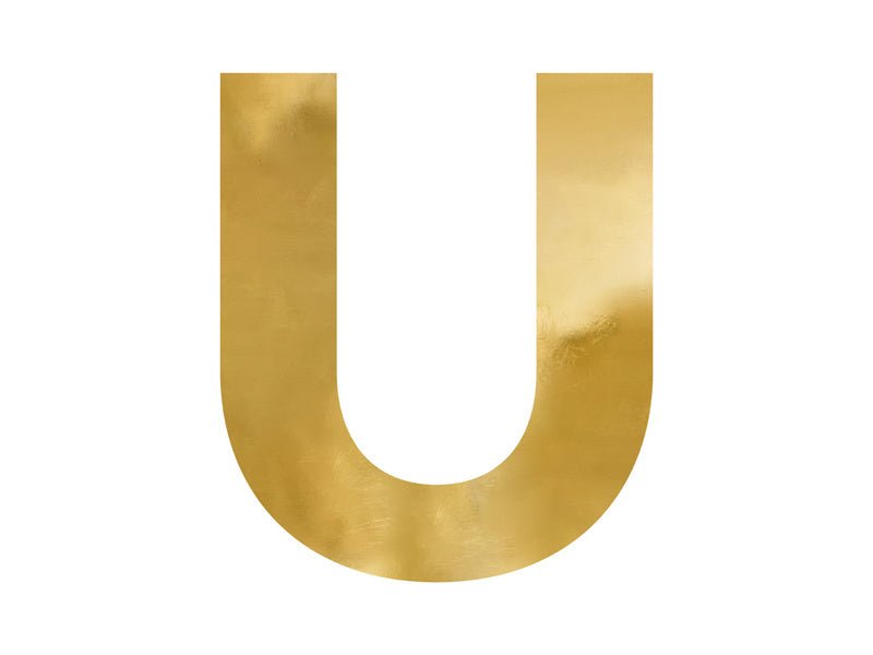 Spiegelletter U Goud 61cm van Partydeco koop je bij Partywinkel