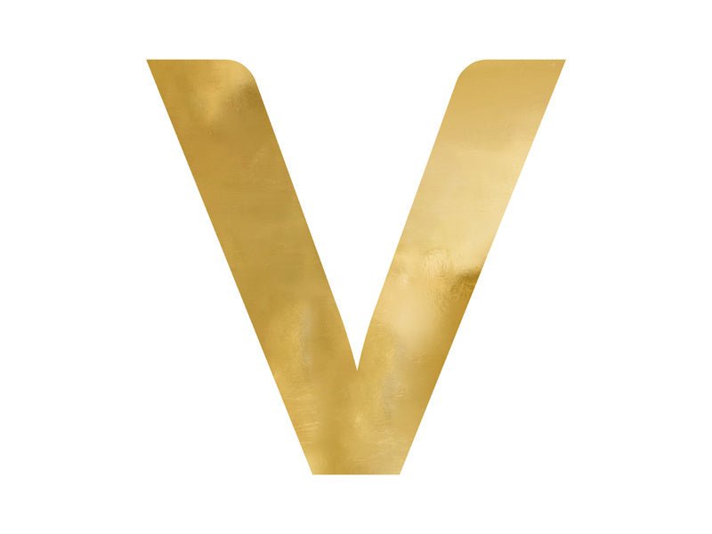 Spiegelletter V Goud 61cm van Partydeco koop je bij Partywinkel