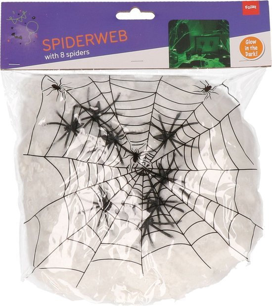Spinnenweb Glow in the Dark 100gr van Folat koop je bij Partywinkel