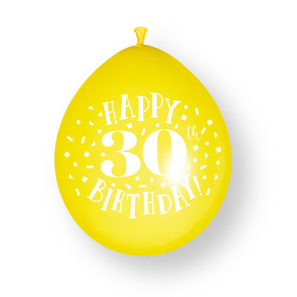 10ct Happy 30th Birthday 23cm Latex Balloons