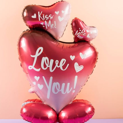 Hartjes Helium Ballon Leeg Ombre 77cm van Folat koop je bij Partywinkel