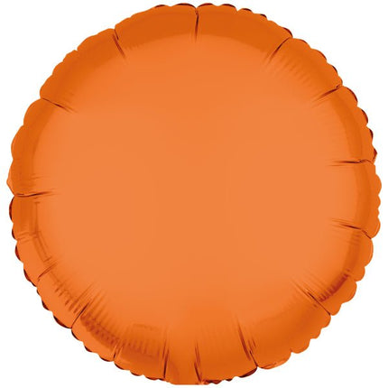 Standaard Neon Oranje Ronde Folie Ballon 43cm Leeg van Riethmueller koop je bij Partywinkel