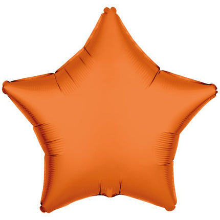 Standaard Neon Oranje Ster Folie Ballon 48cm Leeg van Riethmueller koop je bij Partywinkel