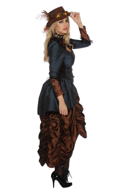 Steampunk Jurk Blauw van Wilbers & Wilbers koop je bij Partywinkel