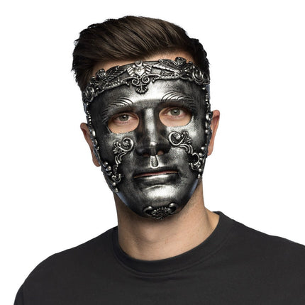 Steampunk Masker Zilver Fabius van Boland koop je bij Partywinkel
