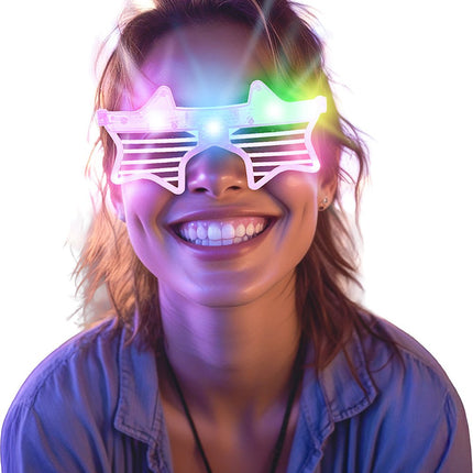 Ster Bril Roze Met Licht van Fiestas Guirca koop je bij Partywinkel