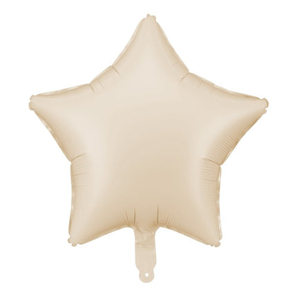 Ster Helium Ballon Beige Leeg 48cm van Partydeco koop je bij Partywinkel