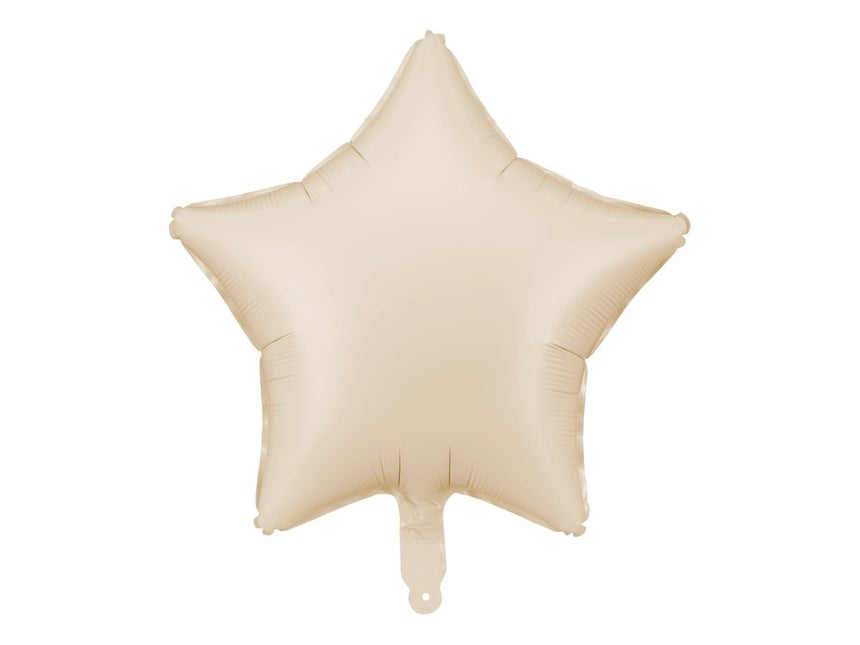 Ster Helium Ballon Beige Leeg 48cm van Partydeco koop je bij Partywinkel