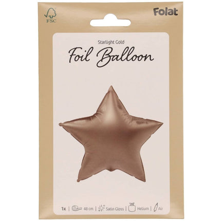 Ster Helium Ballon Goud Leeg 45cm van Folat koop je bij Partywinkel