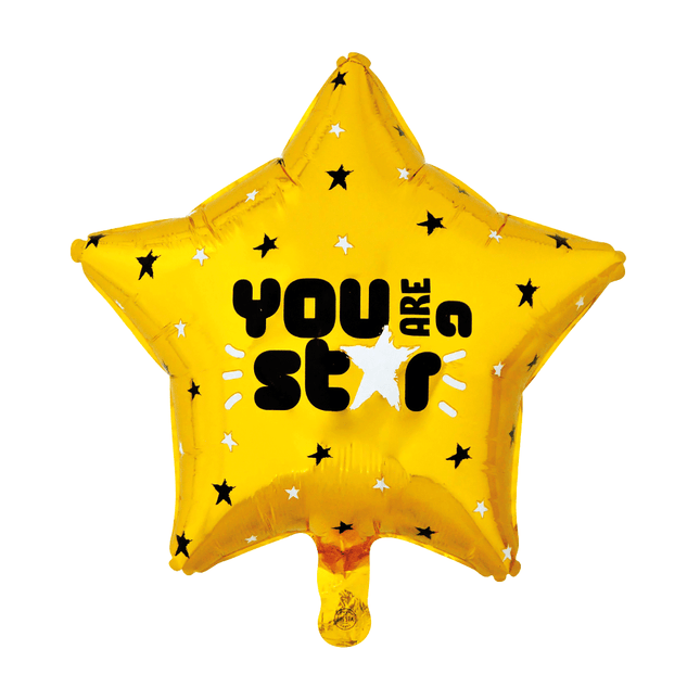 Ster Helium Ballon Goud You Are A Star Leeg 45cm van WeFiesta koop je bij Partywinkel