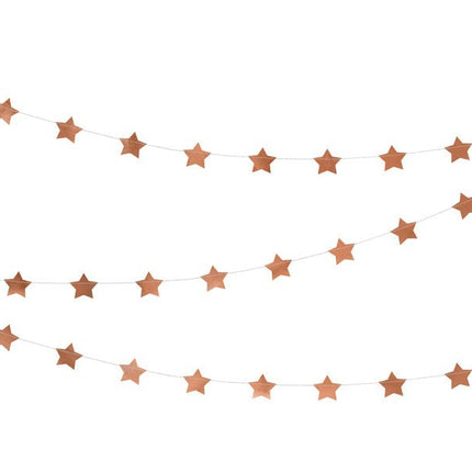 Sterren Slinger Rose Goud 3,6m van Partydeco koop je bij Partywinkel