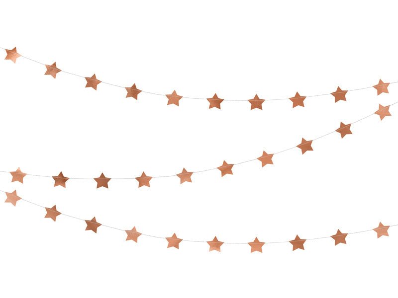 Sterren Slinger Rose Goud 3,6m van Partydeco koop je bij Partywinkel