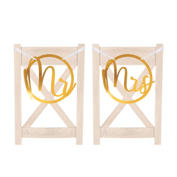 Stoelbordjes Mr & Mrs 30cm van Riethmueller koop je bij Partywinkel