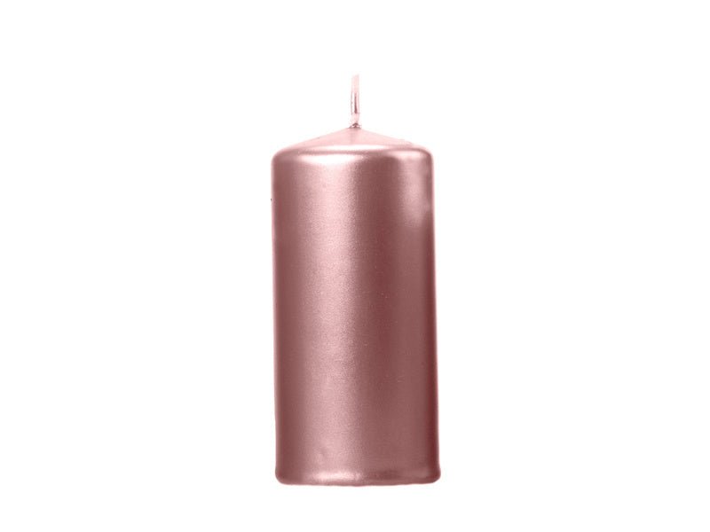 Stompkaars Rose Goud Metallic 12cm 6st van Partydeco koop je bij Partywinkel
