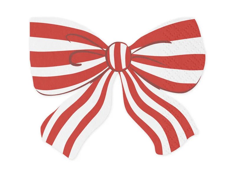 Strik Servetten Rood Wit 16cm 12st van Partydeco koop je bij Partywinkel
