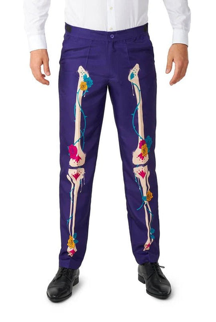 Sugar Skull Kostuum Heren Paars 3-delig van OppoSuits koop je bij Partywinkel