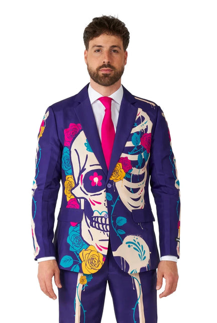 Sugar Skull Kostuum Heren Paars 3-delig van OppoSuits koop je bij Partywinkel