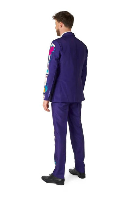 Sugar Skull Kostuum Heren Paars 3-delig van OppoSuits koop je bij Partywinkel