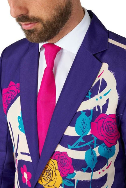 Sugar Skull Kostuum Heren Paars 3-delig van OppoSuits koop je bij Partywinkel