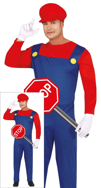 Super Mario Kostuum Rood Blauw Heren van Fiestas Guirca koop je bij Partywinkel