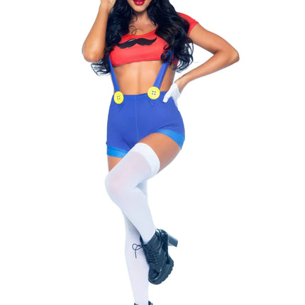 Super Mario Pak Rood Blauw Dames Leg Avenue van Leg Avenue koop je bij Partywinkel