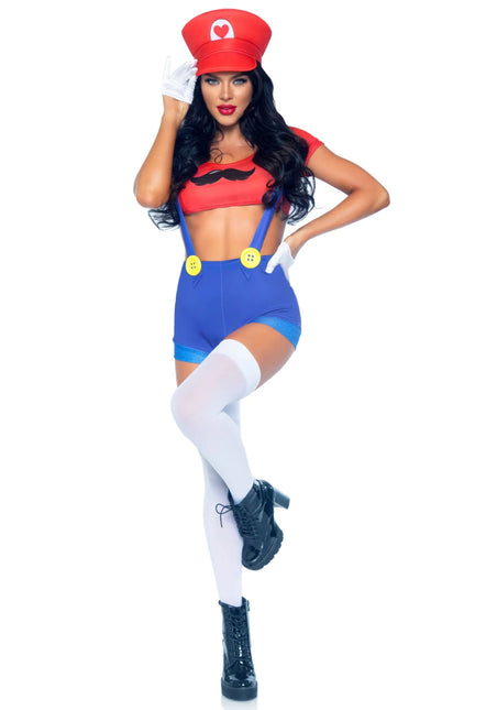 Super Mario Pak Rood Blauw Dames Leg Avenue van Leg Avenue koop je bij Partywinkel
