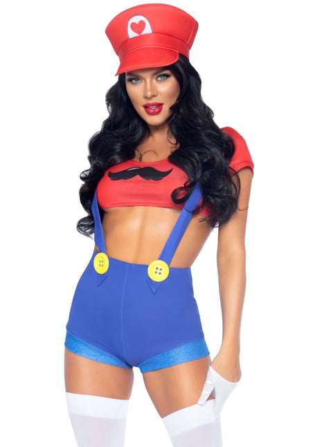 Super Mario Pak Rood Blauw Dames Leg Avenue van Leg Avenue koop je bij Partywinkel