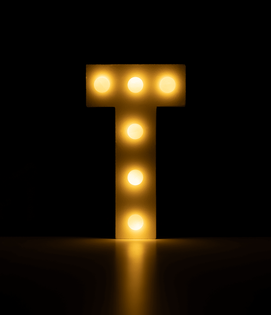 T Licht Letter 16,5cm van Paper Dreams koop je bij Partywinkel
