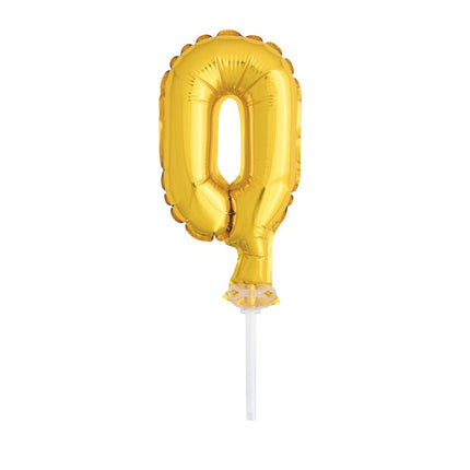 Taartopper Folie Ballon Cijfer 0 21cm van Unique koop je bij Partywinkel