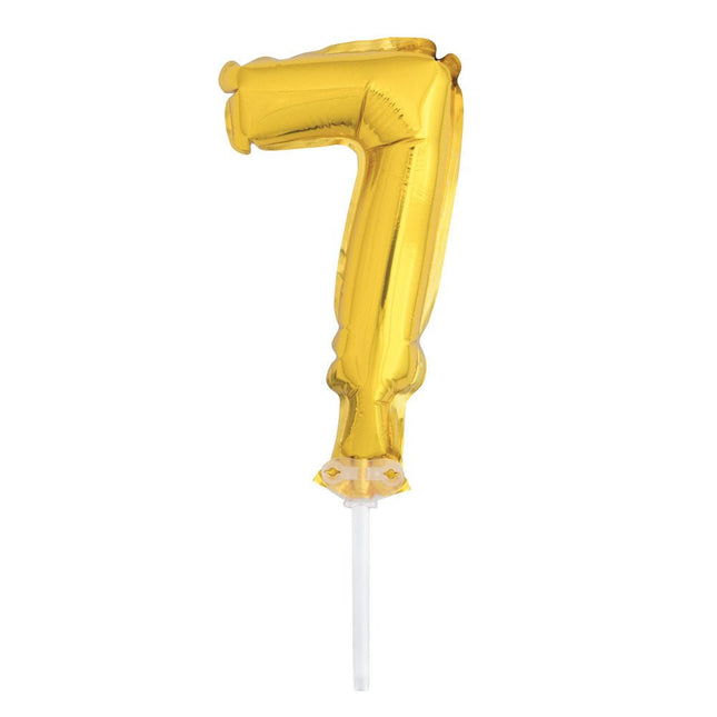 Taartopper Folie Ballon Cijfer 7 21cm van Unique koop je bij Partywinkel