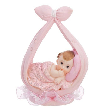 Taarttopper Baby Meisje In Sjaal 11cm van Partydeco koop je bij Partywinkel