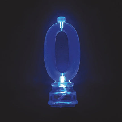Taarttopper Cijfer 0 Verlichting 13cm 5 delig van Unique koop je bij Partywinkel