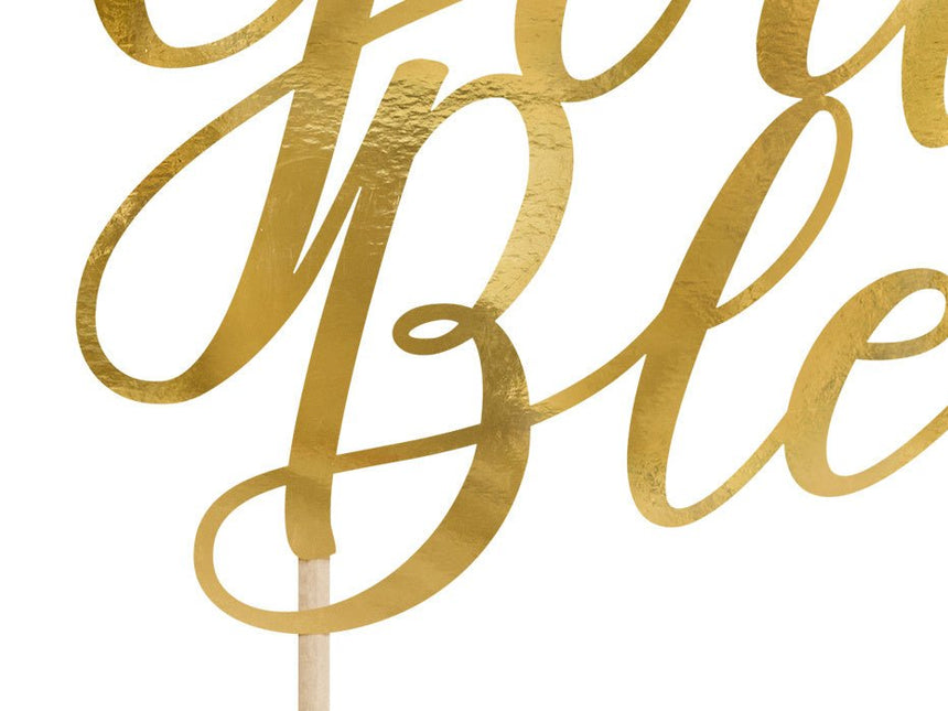 Taarttopper God Goud 27,5cm van Partydeco koop je bij Partywinkel
