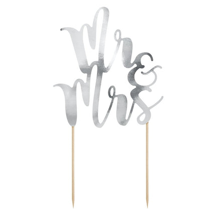 Taarttopper Happy Birthday Zilver 25,5cm van Partydeco koop je bij Partywinkel