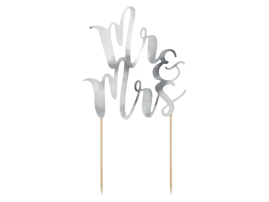 Taarttopper Happy Birthday Zilver 25,5cm van Partydeco koop je bij Partywinkel