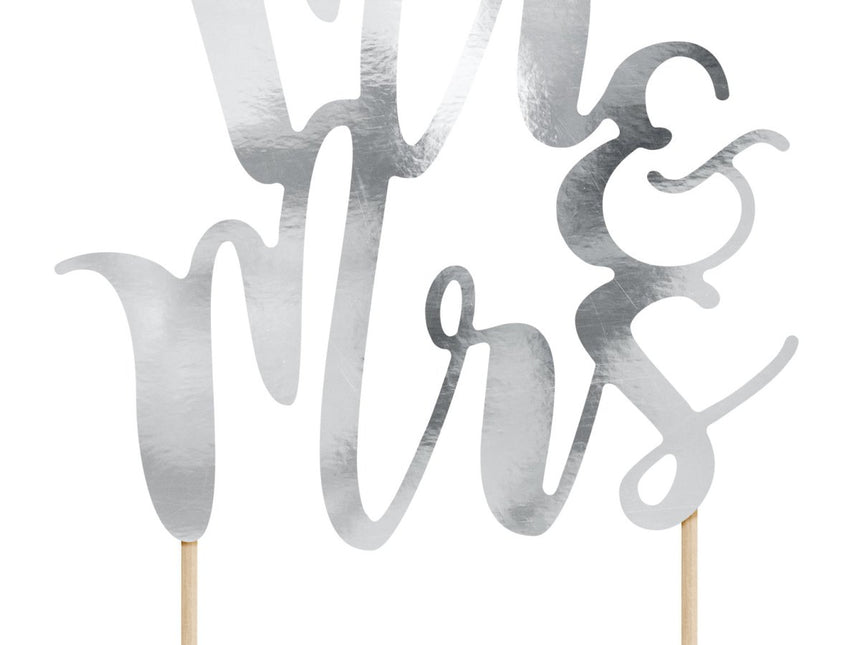 Taarttopper Happy Birthday Zilver 25,5cm van Partydeco koop je bij Partywinkel