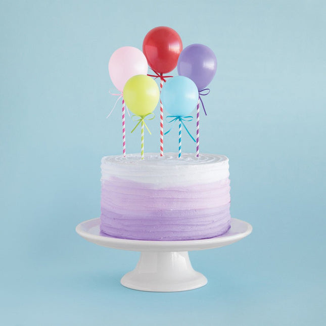 Taarttoppers Ballonnen 32,1cm 5st van Unique koop je bij Partywinkel