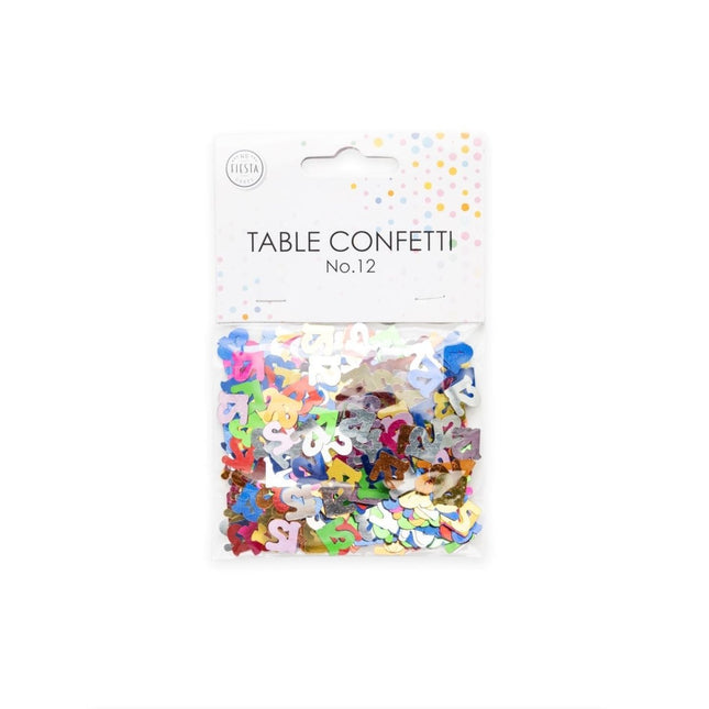 Tafelconfetti 12 Jaar Gekleurd van WeFiesta koop je bij Partywinkel