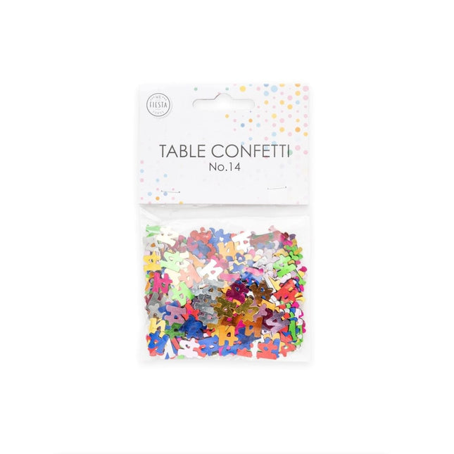 Tafelconfetti 14 Jaar Gekleurd van WeFiesta koop je bij Partywinkel