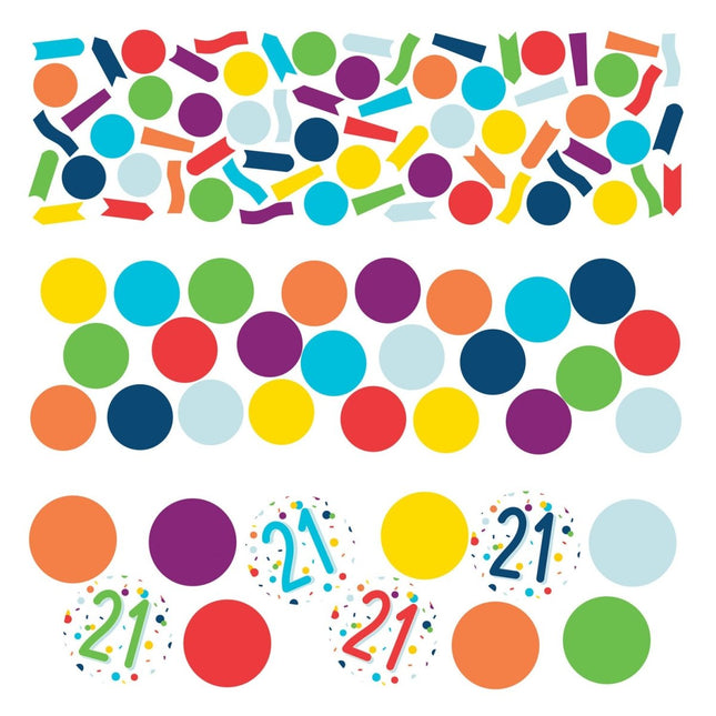 Tafelconfetti 21 Jaar Gekleurd 34g van Riethmueller koop je bij Partywinkel