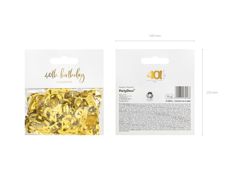 Tafelconfetti 40 Jaar Goud van Partydeco koop je bij Partywinkel
