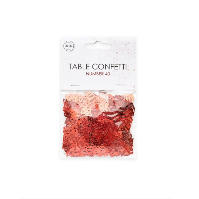 Tafelconfetti 40 Jaar Rood van WeFiesta koop je bij Partywinkel