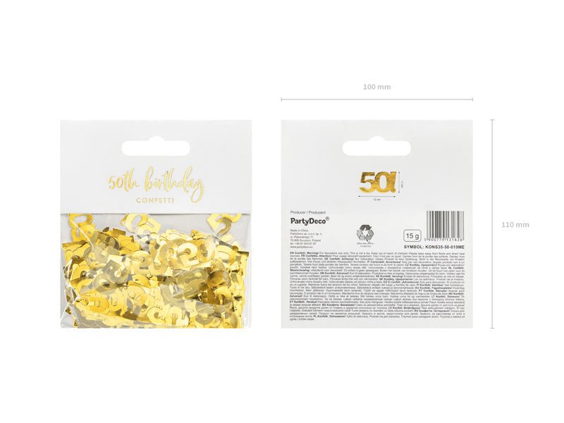 Tafelconfetti 50 Jaar Goud van Partydeco koop je bij Partywinkel