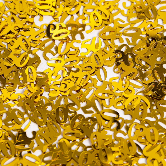 Tafelconfetti 50 Jaar Goudkleurig van WeFiesta koop je bij Partywinkel