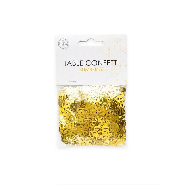 Tafelconfetti 50 Jaar Goudkleurig van WeFiesta koop je bij Partywinkel