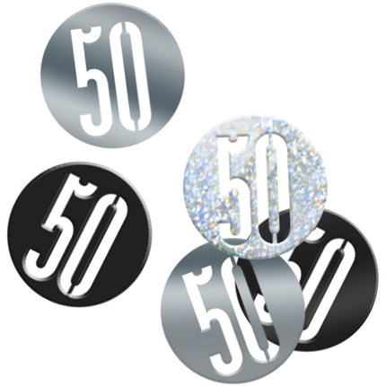 Tafelconfetti 50 Jaar Zwart 14gr van Unique koop je bij Partywinkel