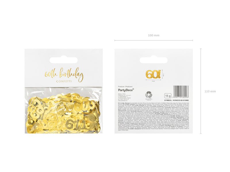 Tafelconfetti 60 Jaar Goud van Partydeco koop je bij Partywinkel