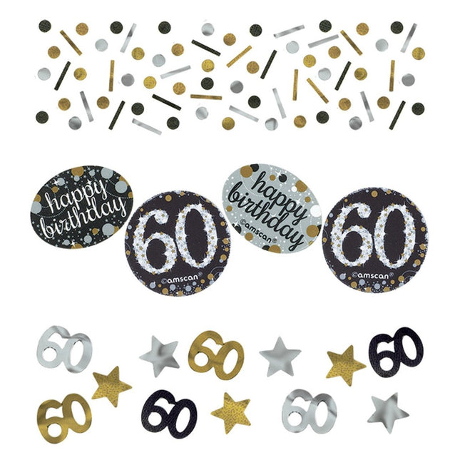 Tafelconfetti 60 Jaar Happy Birthday 34gr van Riethmueller koop je bij Partywinkel