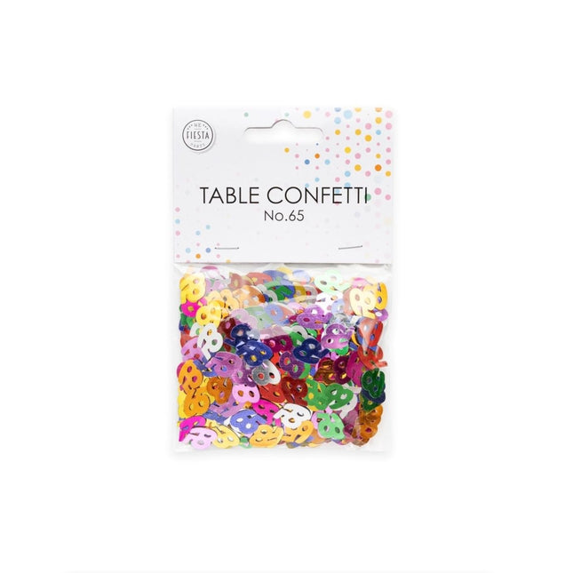 Tafelconfetti 65 Jaar Gekleurd van WeFiesta koop je bij Partywinkel