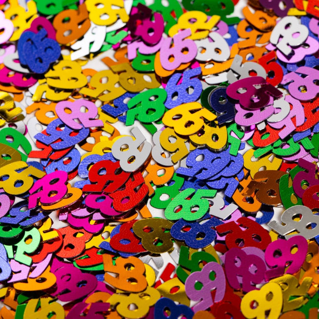 Tafelconfetti 65 Jaar Gekleurd van WeFiesta koop je bij Partywinkel